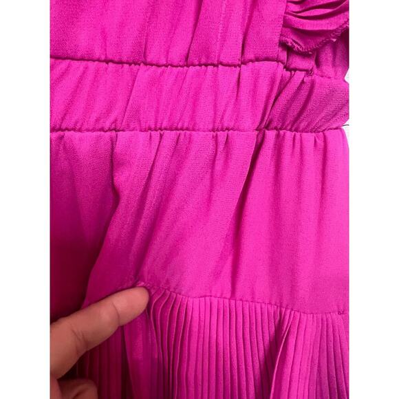 The Impeccable Pig Magenta Ruffle Dress Size Small - Picture 4 of 8